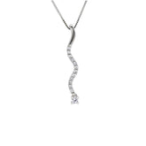 18 Karat Weissgold Collier-Halskette mit Zirkonia